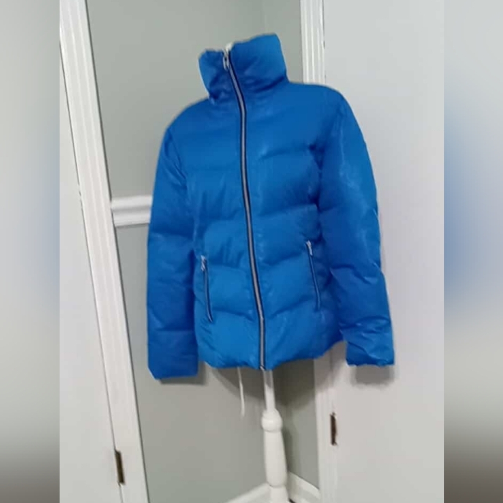 Guess Mens Blue Full Zip Down Puffer Jacket Sz L